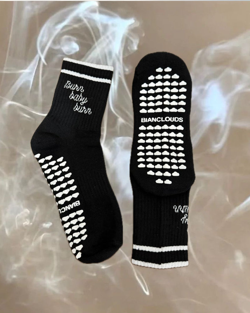 Burn Baby Burn Grip Socks
